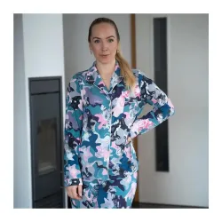 Soulhorse Ladies Pyjama Crazy Connection - Blau/Rosa -  Grösse Bekleidung Damen: XXXL