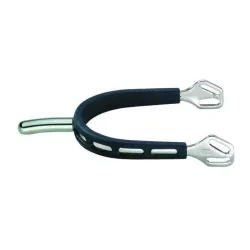 Sprenger ULTRA fit EXTRA GRIP Edelstahlsporen - mit Balkenhol Schlaufe - 35mm Dorn abgerundet - Silber/Schwarz -