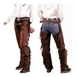 Lakota Western Chaps Wildleder mit Fransen - Black -  Grösse: M, Farbe: Black