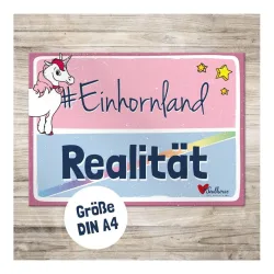 Soulhorse Dekoschild “Einhornland” - Rosa -