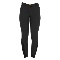 Equestro Reithose Zenda Kniebesatz Damen - Schwarz -  Farbe: Schwarz, Kleidergrösse Damen DE/IT: DE: 40 / IT: 46