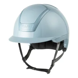 KASK Reithelm Nemesi Shine - schwarzer Kinnriemen Soft Blue