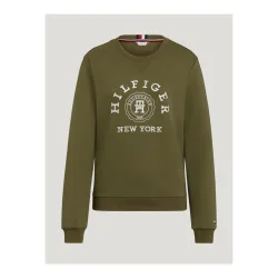 Tommy Hilfiger Equestrian Sweatshirt Evans Damen - Utility Olive -  Grösse Bekleidung Damen: L, Farbe: Utility Olive