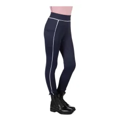 HKM Reitleggings Maui Silikon-Vollbesatz - Dunkelblau -  Grösse Kinder: 122/128
