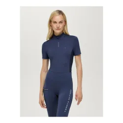 Tommy Hilfiger Equestrian, Tommy Hilfiger Equestrian Traning Shirt Palma 1/4 Zip Damen - Faded Indigo -  Grösse: M