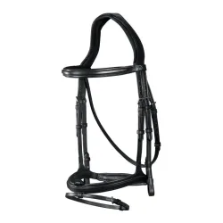 Dy'on Zaum mit kombiniertem Reithalfter New English Collection - schwarz Grösse Zaum: Pony