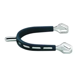 Sprenger ULTRA fit EXTRA GRIP Edelstahlsporen - mit Balkenhol Schlaufe - 25mm Dorn abgerundet - Silber/Schwarz -