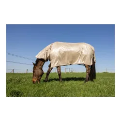 Kentucky Fliegendecke Comfort Classic mit Halsteil & Bauch - Beige/Bordeaux -  Grösse: 140 cm