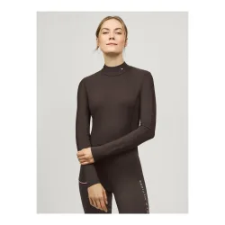 Tommy Hilfiger Equestrian Funktionsshirt Ava High Neck Langarm Damen Cacao