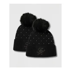Tommy Hilfiger Equestrian, Tommy Hilfiger Equestrian Beanie Pom Pom Daly Strass Damen Black