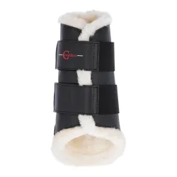 Covalliero Dressurgamaschen mit Fell hinten - Schwarz -  Grösse Gamaschen: M