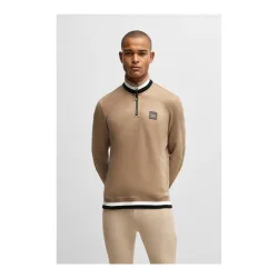 BOSS Equestrian Pullover Troyer Stehkragen - Camel -  Farbe: Camel, Grösse: M