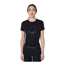 Equestro T-Shirt glossy Logo Damen - Schwarz -  Grösse: XS