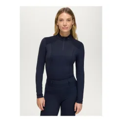 Tommy Hilfiger Equestrian Trainingsshirt Echo 1/4 Zip Langarm Damen Desert Sky