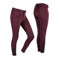 QHP Reithose Junior - Bordeaux -  Grösse Bekleidung Kinder: 128, Farbe: Bordeaux