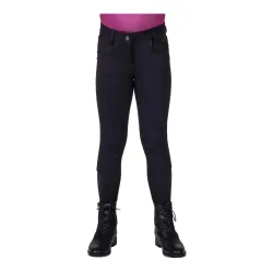 QHP Reithose Djune Junior Vollbesatz - Schwarz -  Farbe: Schwarz, Grösse Bekleidung Kinder: 140