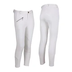 QHP Reithose Junior - Weiss -  Grösse Bekleidung Kinder: 104, Farbe: Weiss