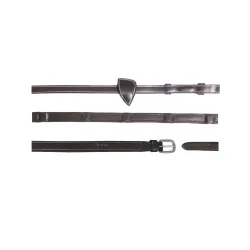 Dy'on Zügel 1/2 aus Softleder mit 8 integrierten Stopps - Braun -  Farbe: Braun, Grösse Pferd: Cob