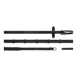 Dy'on 5/8 Gummizügel mit Lederschlaufen und Karabiner - Schwarz -  Grösse: Full, Farbe: Schwarz
