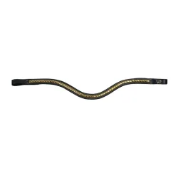 Dy'on Stirnband Brass Clincher geschwungen - schwarz Grösse Pferd: Pony, Farbe: Schwarz