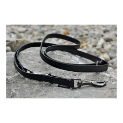 Treusinn. Hundeleine Biothane STAY verstellbar, 2m - Schwarz -  Groessen: 9 mm / 2m, Farbe: Schwarz