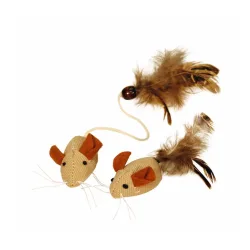 Kerbl Pet Mäuse mit Federn Nature - 2 Stück - Braun -