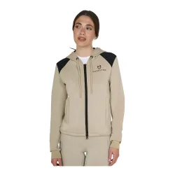 Equestro Hoodie cropped Damen Oxford Tan