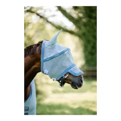 Horseware Fliegenmaske Rambo - Heather Blue/Blue & Silver -  Grösse Pferd: Shetty