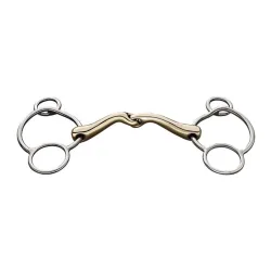 Sprenger Trense KK UNIVERSAL Sensogan einfach gebrochen - 18mm - Silber/Gold -  Gebisslängegrösse: 12.5 cm