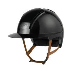 KASK Reithelm Nemesi Shine WP - brauner Kinnriemen Black