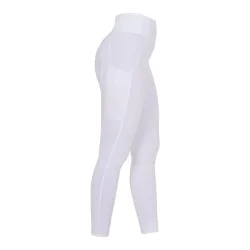 Equestro Reitleggins Vollgrip Highwaist Damen Weiss/Weiss