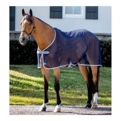 Horseware Fliegendecke Amigo Net Cooler, Abschwitzdecke - Navy/Titanium Grey & Silver -  Grösse: 125 cm