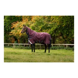 Horseware Weidedecke mit Halsteil Amigo 12 Plus 250g Burgundy/Navy & Titanium Grey