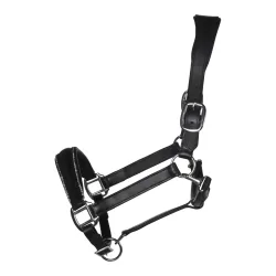 HKM Lederhalfter Glamour - Schwarz/Silber -  Grösse: WB, Farbe: Schwarz/Silber