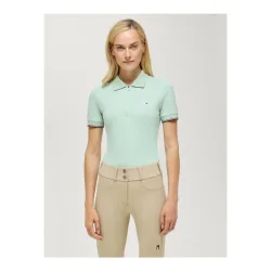 Tommy Hilfiger Equestrian Polo Anaheim Zip Damen - Belair Mint -  Farbe: Belair Mint, Grösse: XS