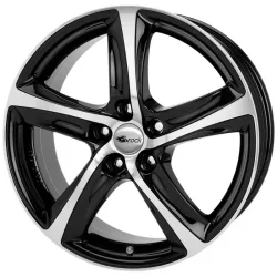 Felgen Brock B25 7.5x17 5x110 ET38 Schwarz Glanz Voll-poliert