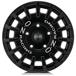 OZ RALLY RACING 8.0x18 5x112 ET45 GLOSS BLACK SILVER LETTERING Felgen