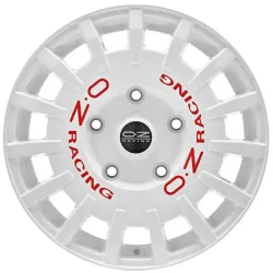 OZ RALLY RACING VAN 8.0x18 5x120 ET45 RACE WHITE RED LETTERING Felgen