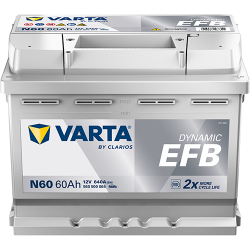Autobatterie Varta N60 Dynamic  EFB 12V 60Ah  640A