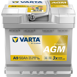 Autobatterie Varta A9 Dynamic AGM 12V 50Ah  540A