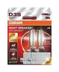 OSRAM, Ersatzleuchtmittel, XENARC Night Breaker Laser 220 Duobox D3S 35W PK32d-5, AUTO & BIKE, 66340XN2-2HB