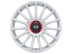OZ SUPERTURISMO EVOLUZIONE WRC 8.0x18 5x112 ET48 RACE WHITE + RED LETTERING Felgen