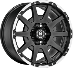 Sparco DAKAR 8.5x18 5x127 ET29 MATT BLACK LIP POLISHED+RIVETS Felgen