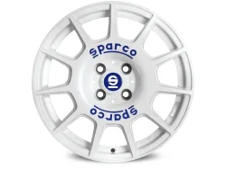 Sparco TERRA 7.5x17 5x100 ET35 WHITE BLUE LETTERING Felgen