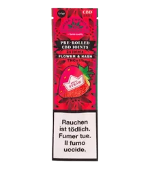 Strawberry Pre-Rolls Vorgerollte CBD Joints mit CBD Hanf + Hasch - 2pc