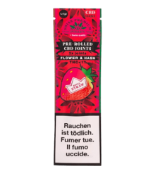 Strawberry Pre-Rolls Vorgerollte CBD Joints mit CBD Hanf + Hasch - 2pc