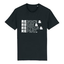 orsino RE-DUCE, RE-USE, RE-CYCLE, RE-PEAT Bio Shirt - schwarz