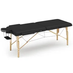 Massageliege 2-Zonen schwarz