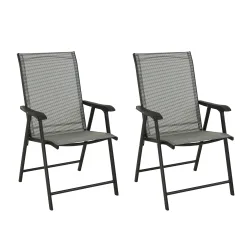Gartenstuhl klappbar 2er Set anthrazit