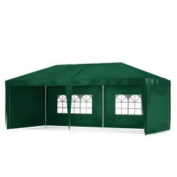 Pavillon LINU 6 x 3 m grün inkl. 6 Seitenwände